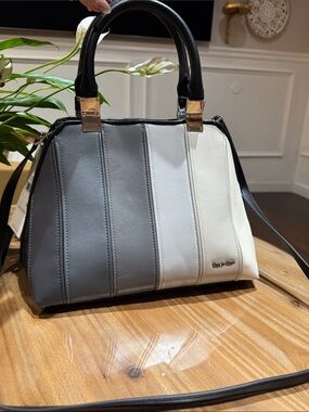 Chic Two-Tone Gray & White Women’s Satchel